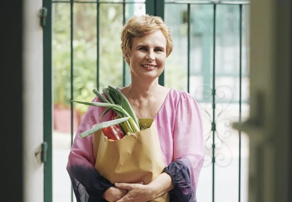 Woman with groceries